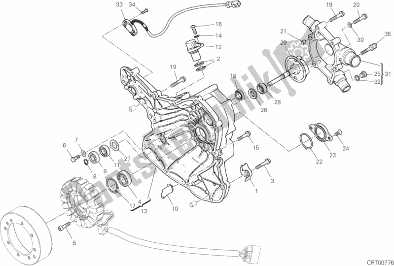 Toutes les pièces pour le Couvercle De Générateur du Ducati Multistrada 1260 Touring 2018